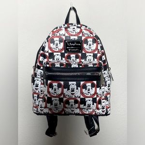 Mickey Mouse small backpack. Approx 12 inches long.  Black, white and red.